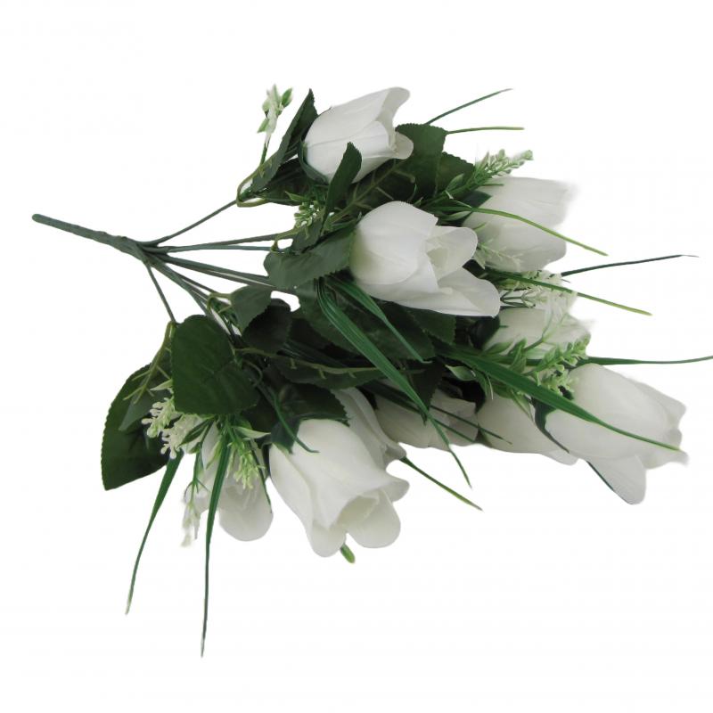 Sztuczne róże bukiet 40cm białe (10 sztuk)